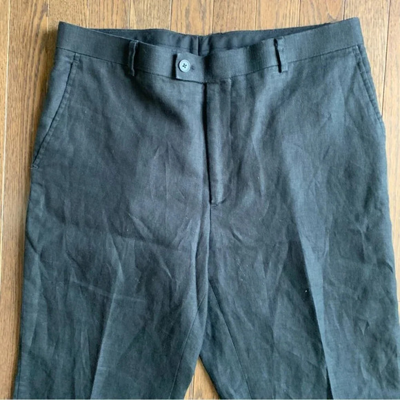 Koan Black 100% Linen High Rise Work Pants Size 50 or 31" waist - Picture 2 of 11